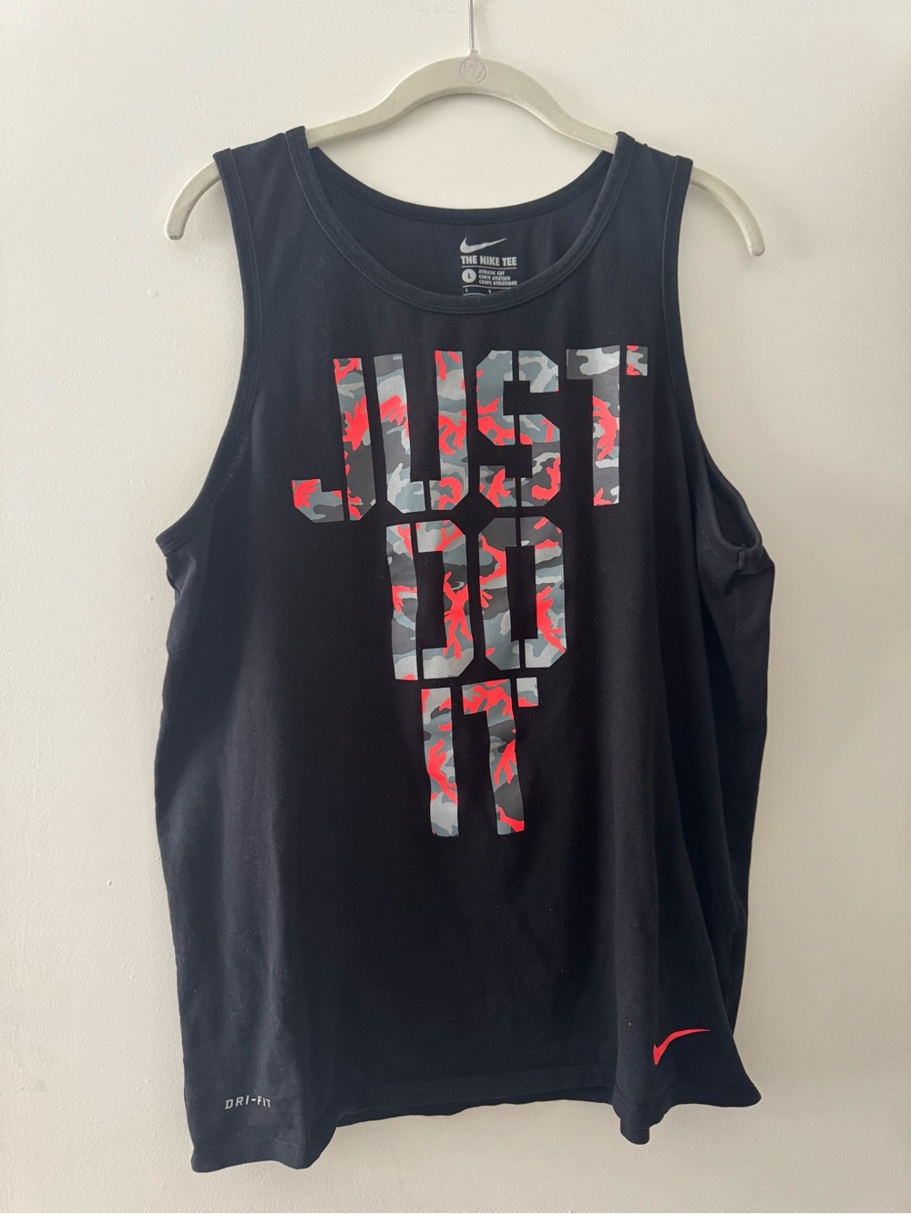 Nike Black with Red & Gray Camo Graphic Tank